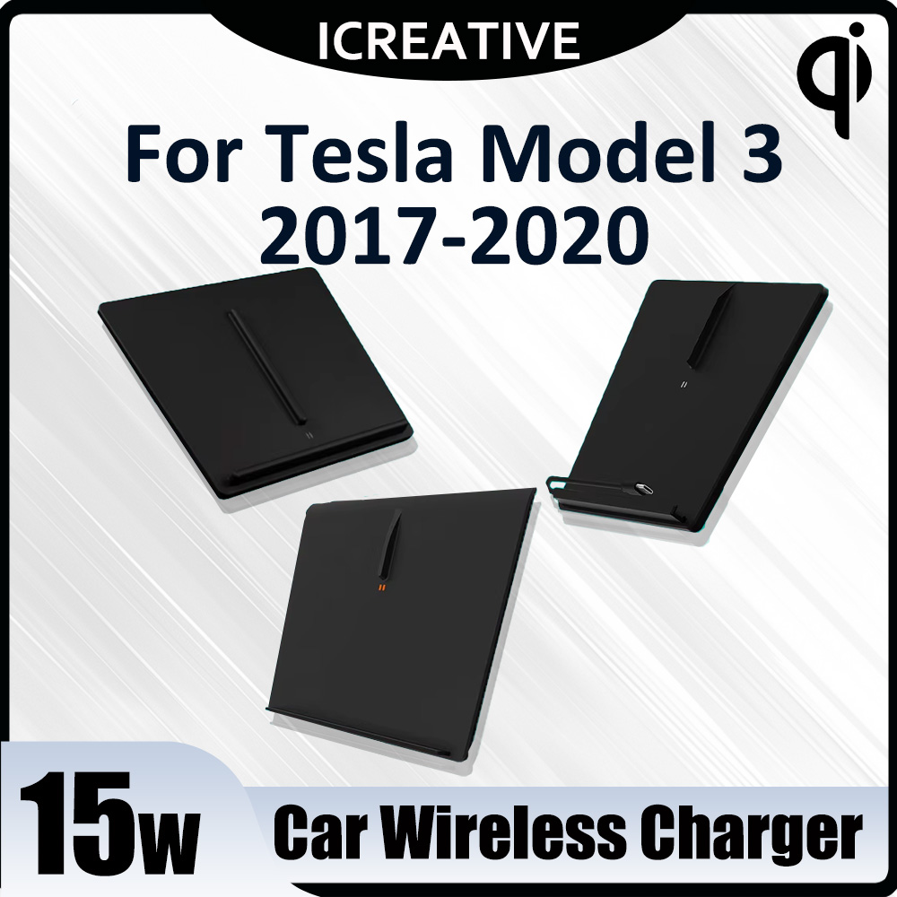 Interior Design Mockup - Bezprzewodowa ładowarka samochodowa do Tesla Model