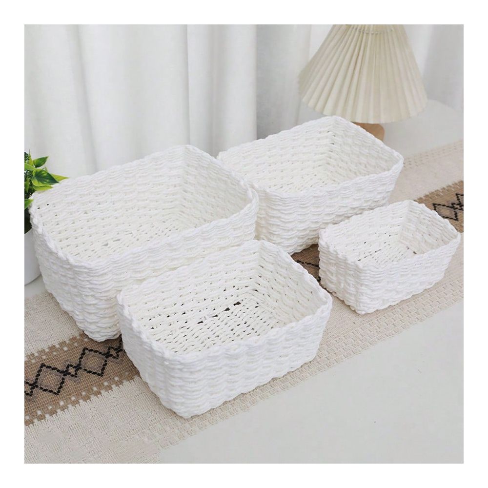 Woven Basket Set - 4-częściowy zestaw plecionych koszy do przechowywania