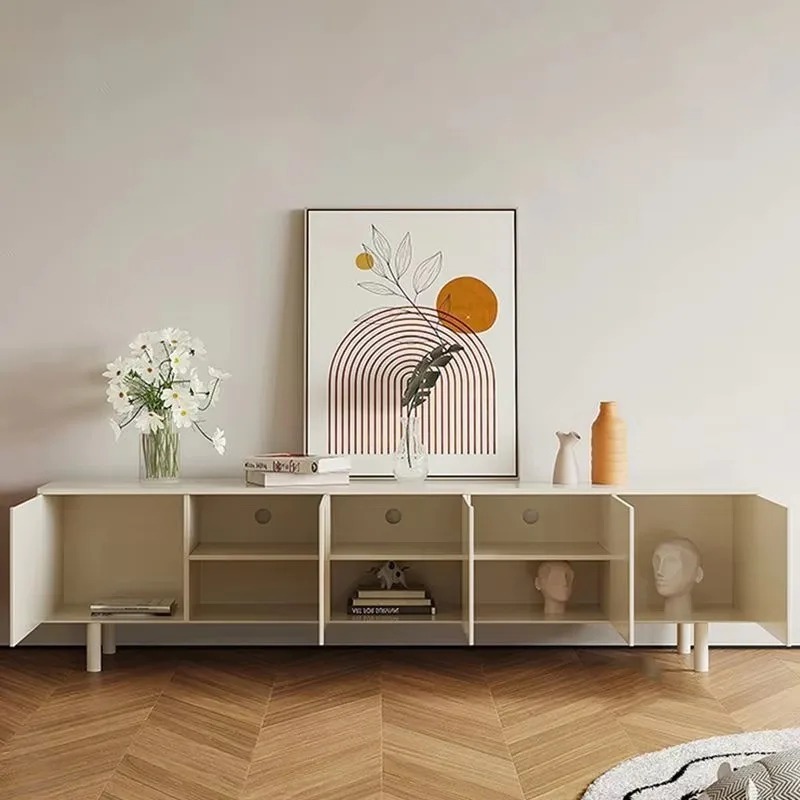 Interior Design White And Wood - Luksusowa biała szafka RTV elegancka z