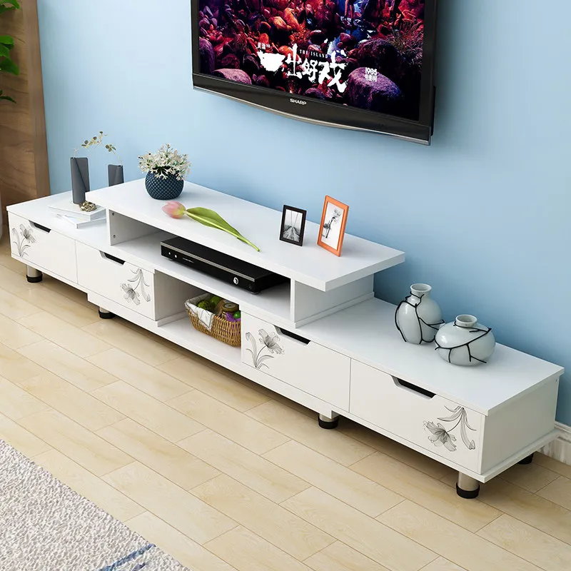 Interior Design White And Wood - Wewnętrzna biała nowoczesna szafka pod telewizor,