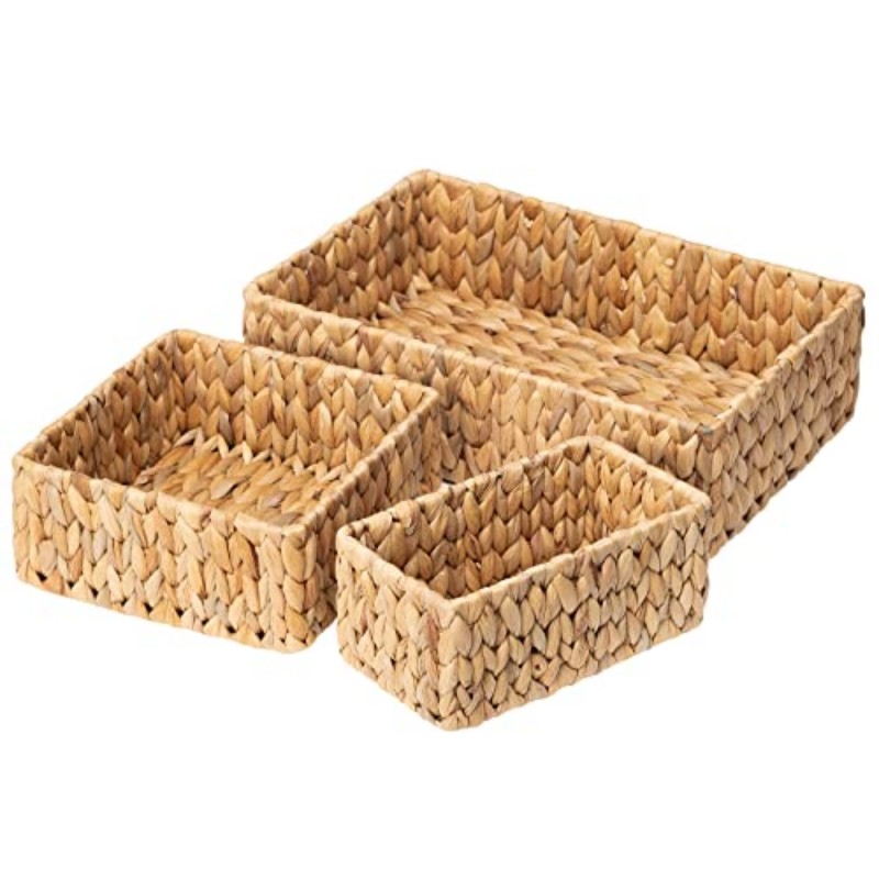 Woven Basket Set - Wiklinowe kosze do organizacji, zestaw 3
