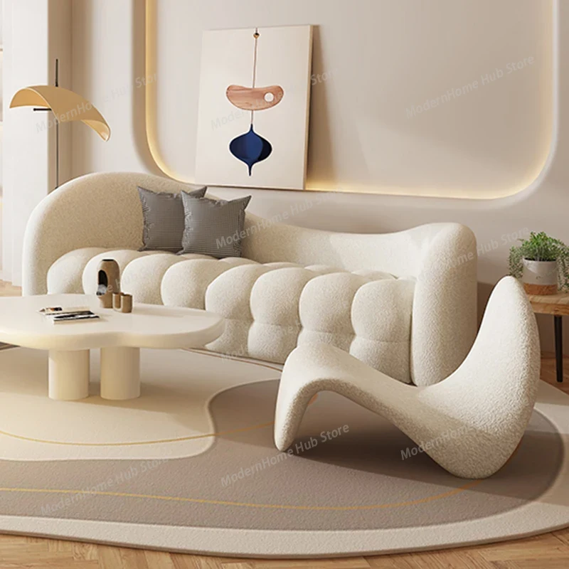 Białe kremowe sofy do salonu,  – Interior Design White And Wood recenzja i cena