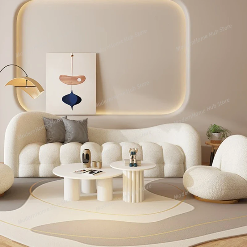 Białe kremowe sofy do salonu,  – Interior Design White And Wood recenzja i cena