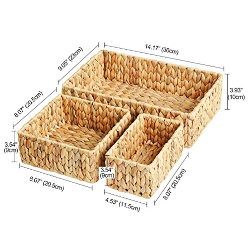 Wiklinowe kosze do organizacji – Woven Basket Set recenzja i cena